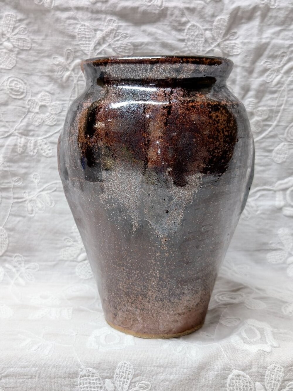 Copper Brown Earthy Color 4-Sided Vase